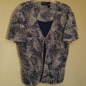 Maggie Barnes 1X (18-20W) Ribbed Texture Blouse.